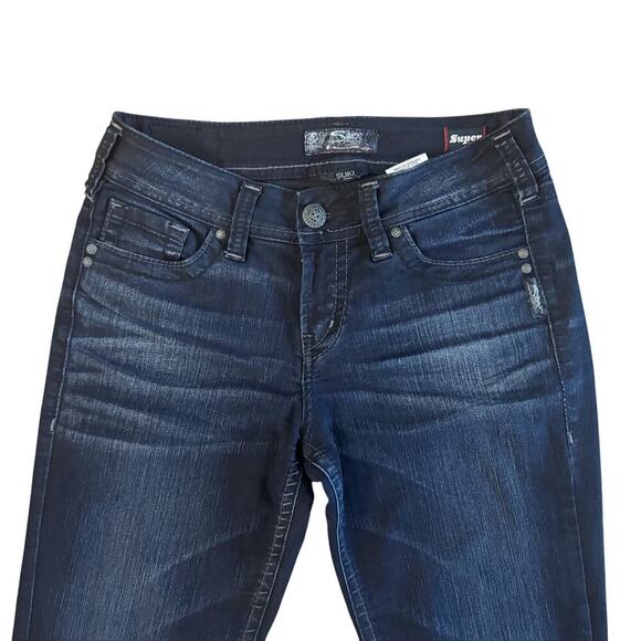 Silver Jeans Women's Sz 28 28x33 Blue Suki Mid Rise Slim Boot Cut 1147 - Picture 2 of 16